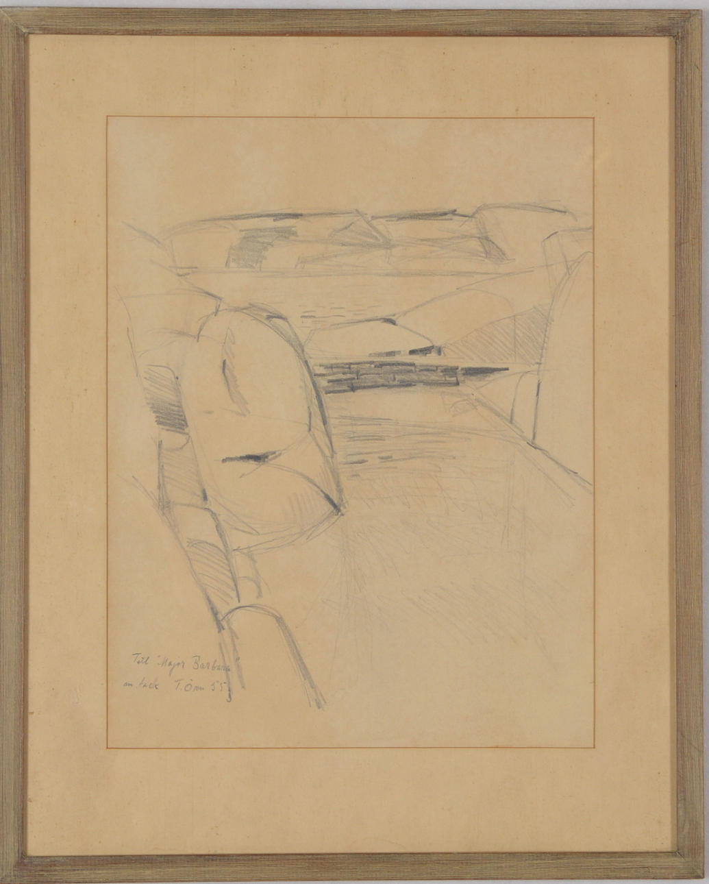 TAGE ÖRN. Pencil drawing.