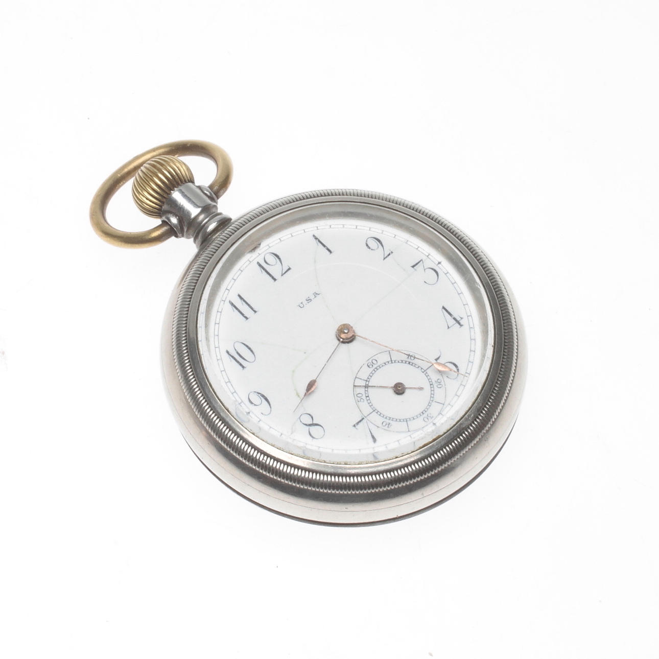 POCKET WATCH, USA, locomotive on reverse.