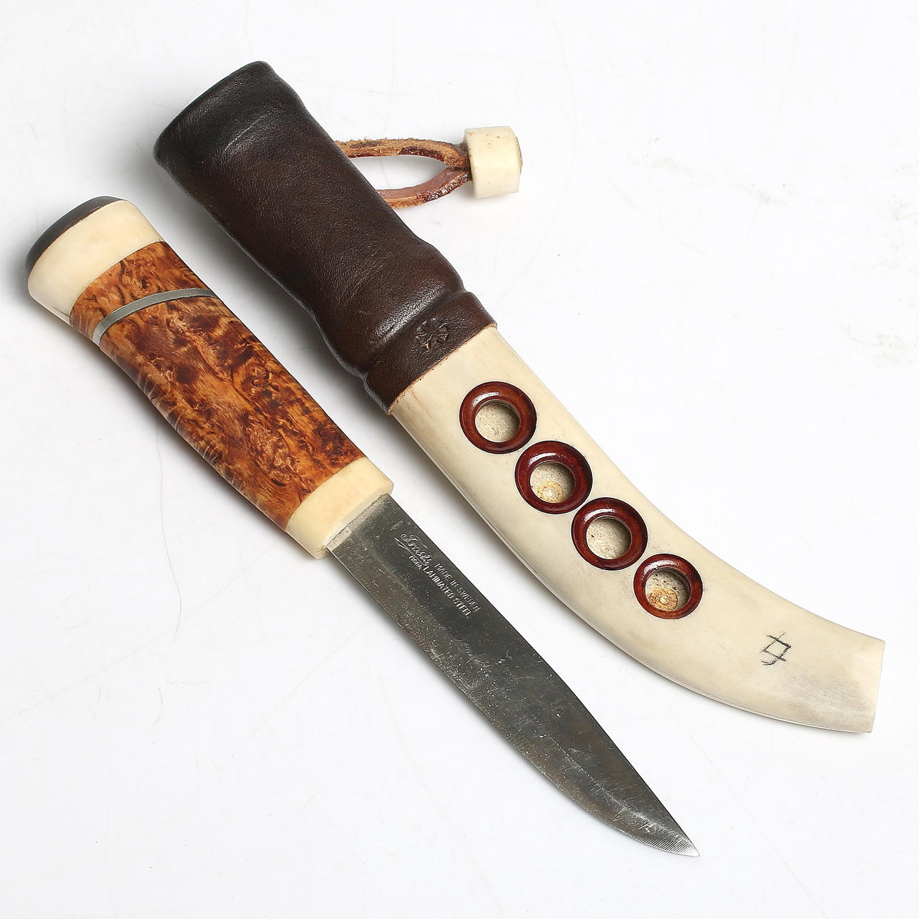 MESSER, Horn, markiert "LJ", 1900er.