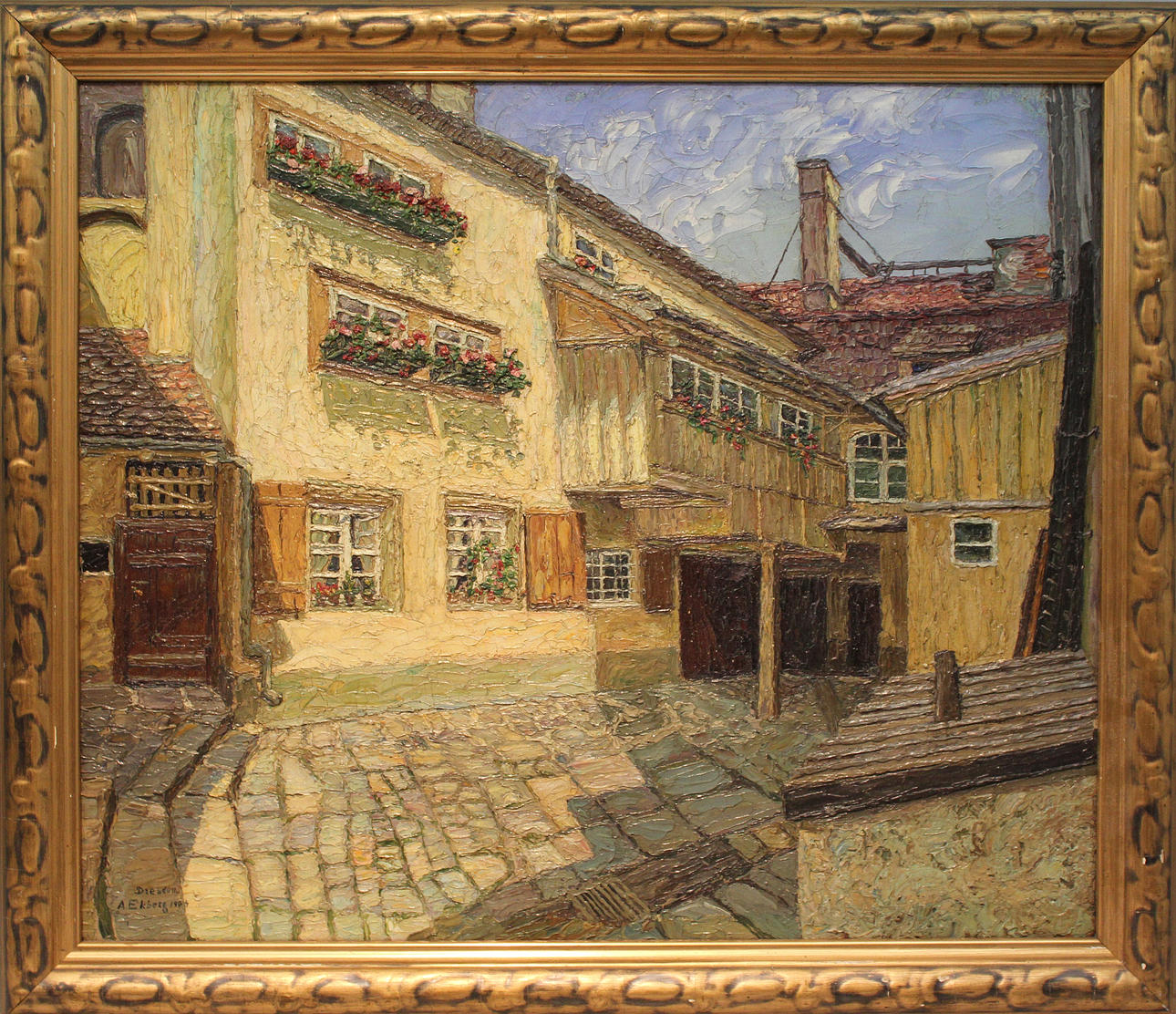 ALMA EKBERG. Motiv från Dresden. Olja på duk. Signerad A Ekberg och daterad Dresden 1904.