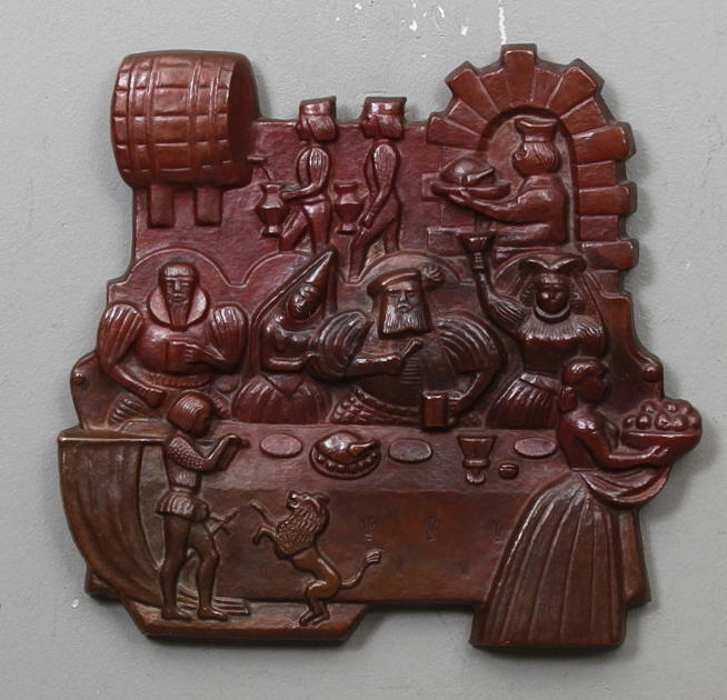 VÄGGRELIEF, koppar, Stig Blomberg.