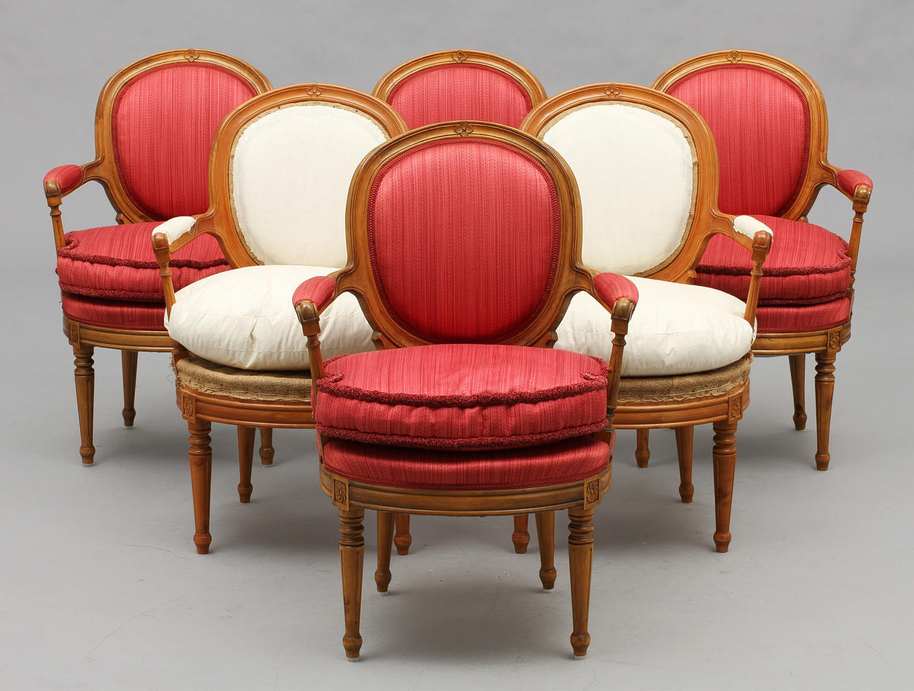 KARMSTOLAR, 6 st, gustaviansk stil 1900-tal.