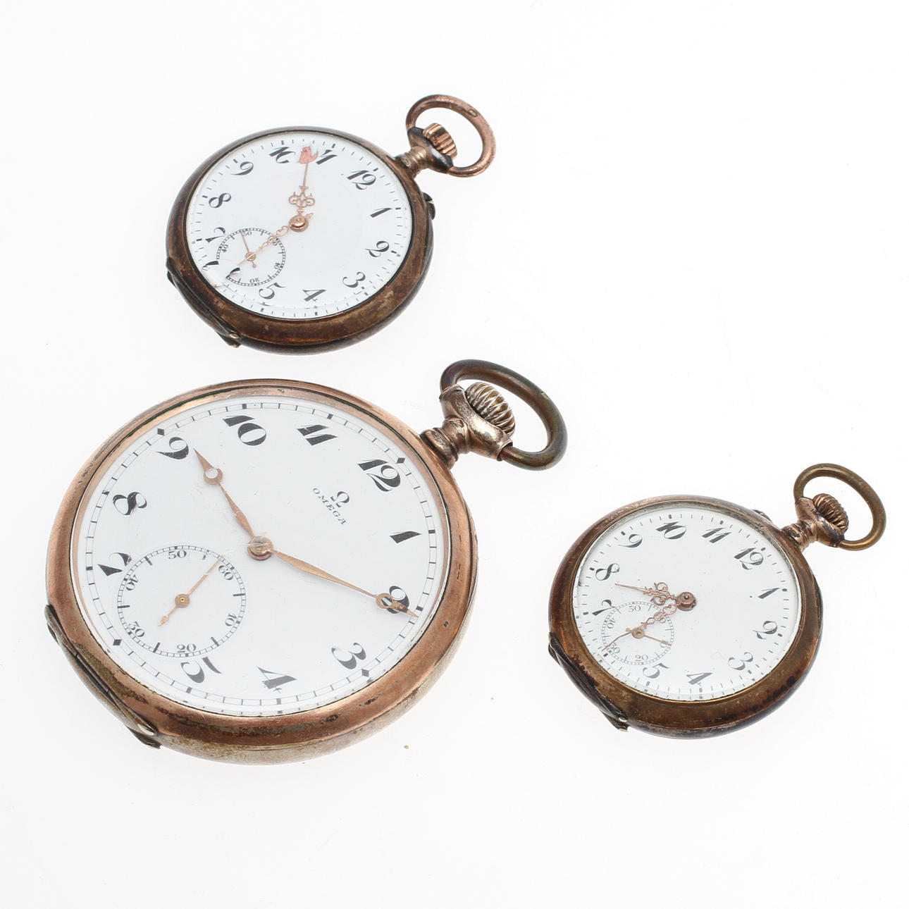 FICKUR, 3 st, Omega och 2 mormorsur.