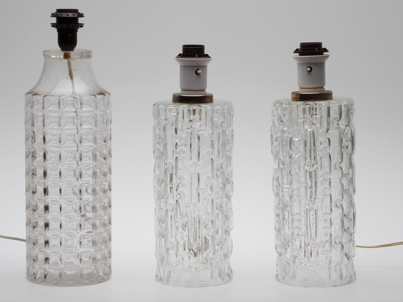 LAMPFÖTTER, 3 st, klarglas.