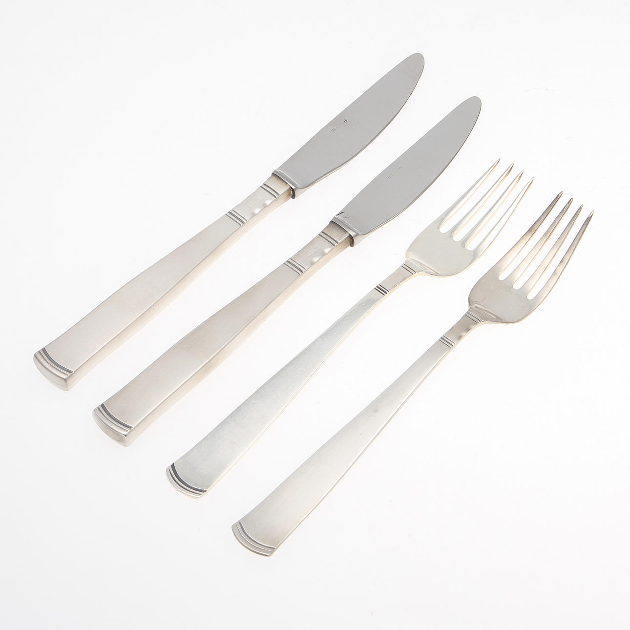 MATGAFFLAR och MATKKNIVAR, 6 st, silver, "Rosenholm".