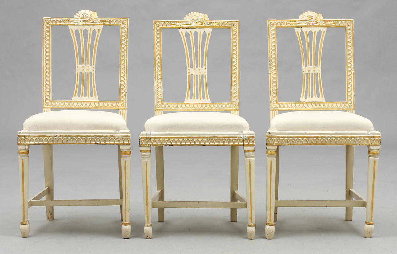 STOLAR, 3 st, gustavianska, Lindome 1800-talets början.