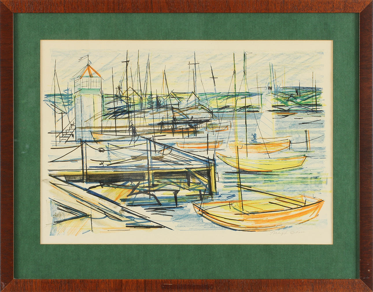 BENGT OLSON. Färglitografi, signerad.