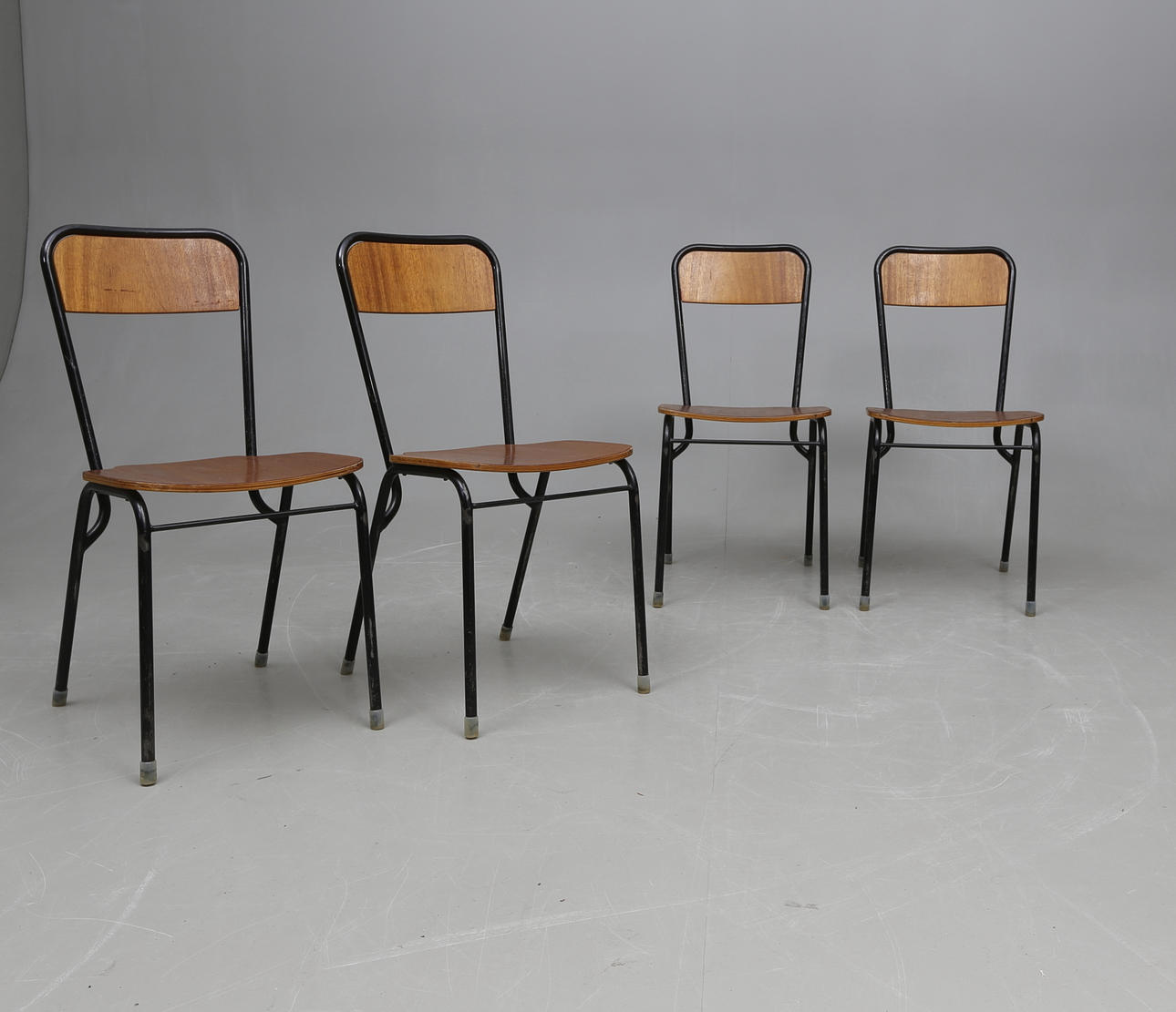 CHAIRS, 4 pcs. Walking horses Mechanical, 1950s/60s.