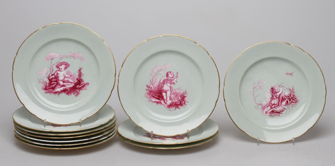 TALLRIKAR, 11 st, John Mortlock, Mintons, London.