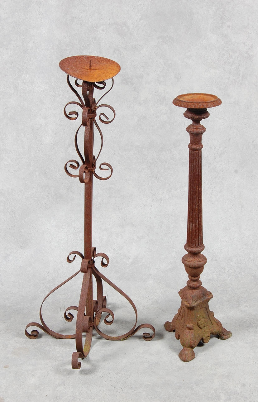 GOLVLJUSSTAKAR, 2 delar, smide, gjutjärn, 1900-tal.