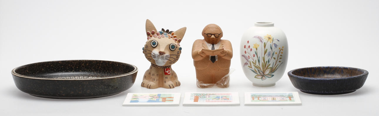 KERAMIKFÖREMÅL, 8 delar, Gustavsberg samt Rörstrand.