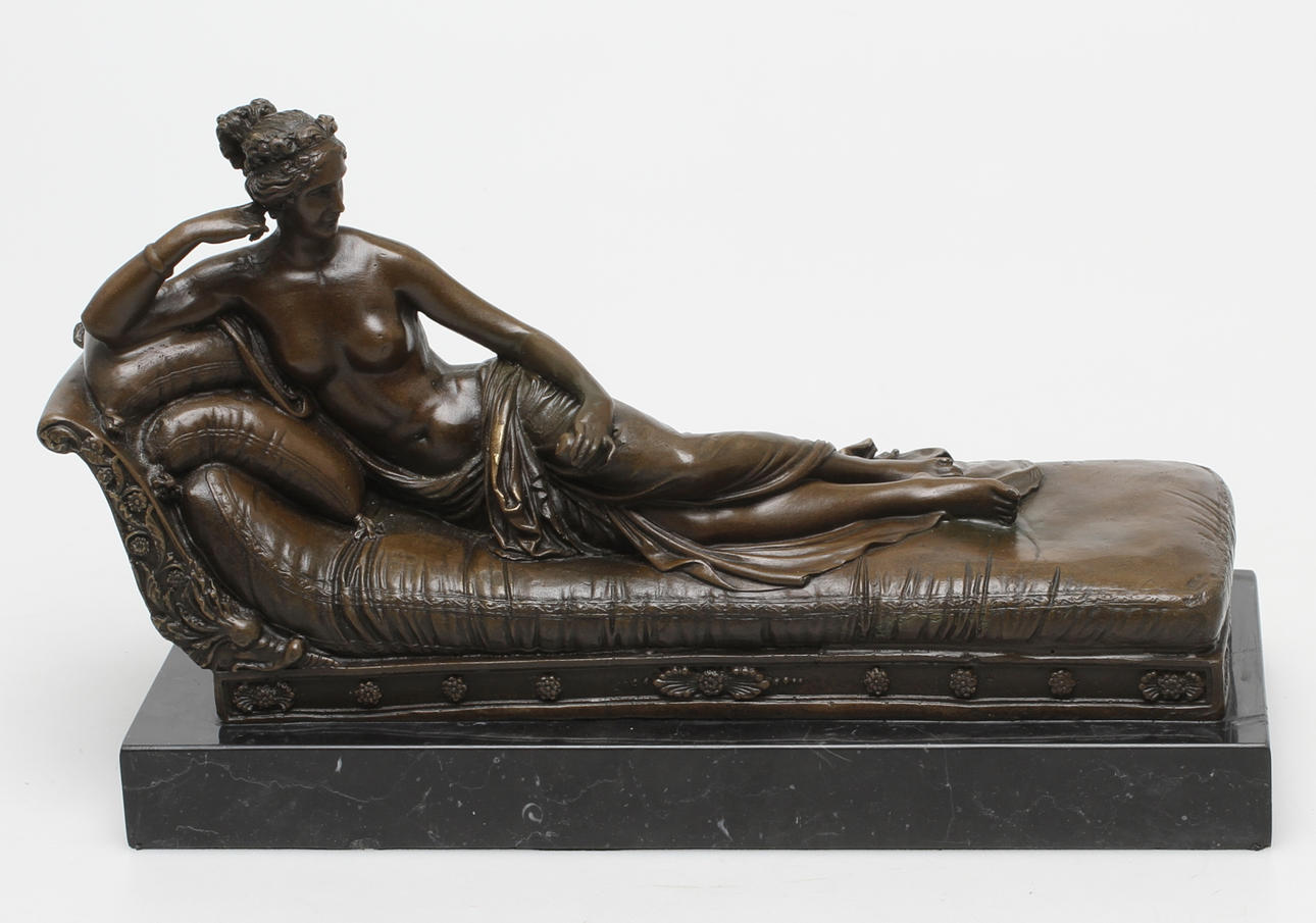 SKULPTUR, brons, kopia efter Antonio Canovas "Venus", 2000-tal.