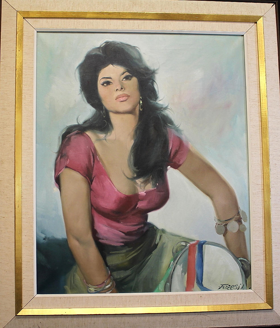 LAJOS FÜZESI. Öl auf Leinwand, Modell, Sign.