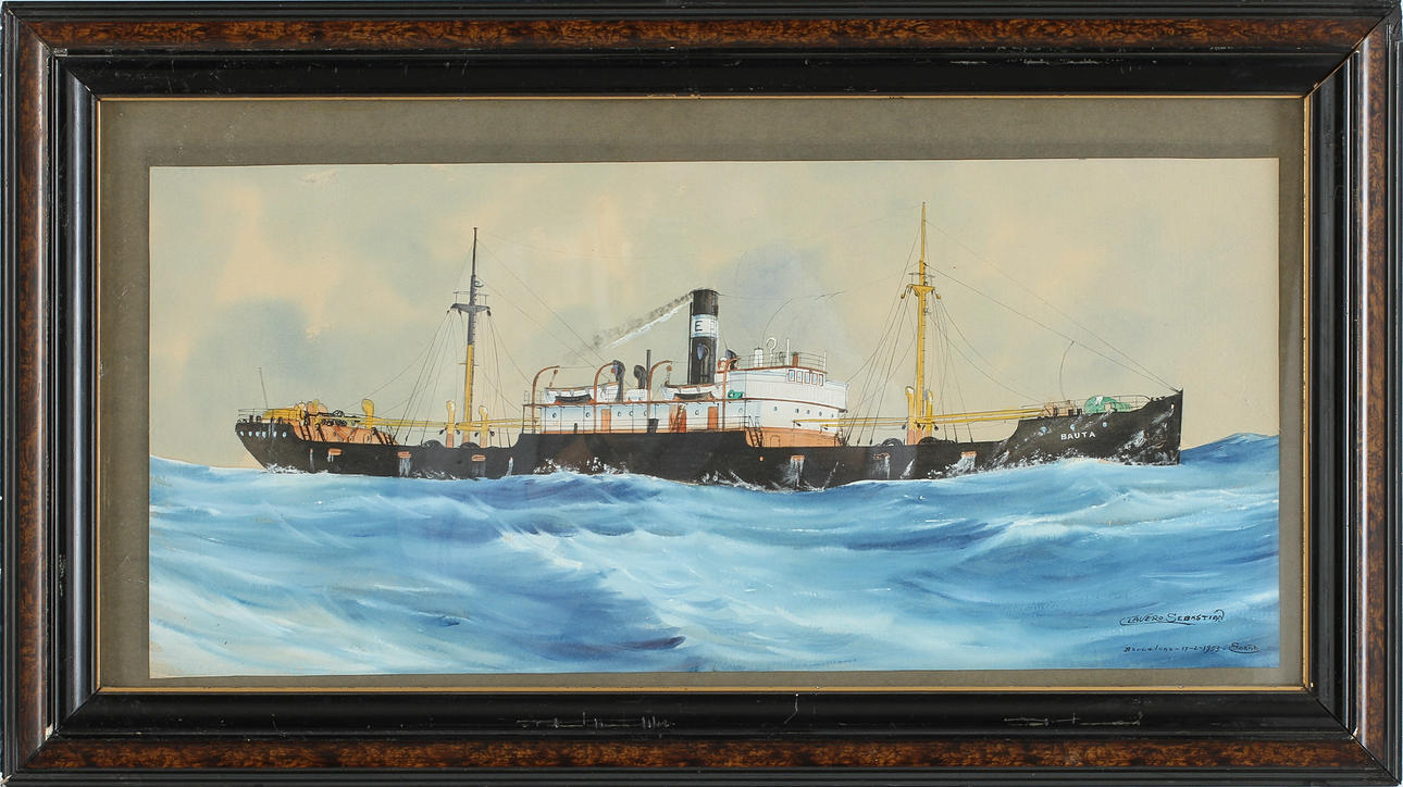 CLAVERO SEBASTIAN. Akvarell, signerad Barcelona 17 - 2 - 1953.