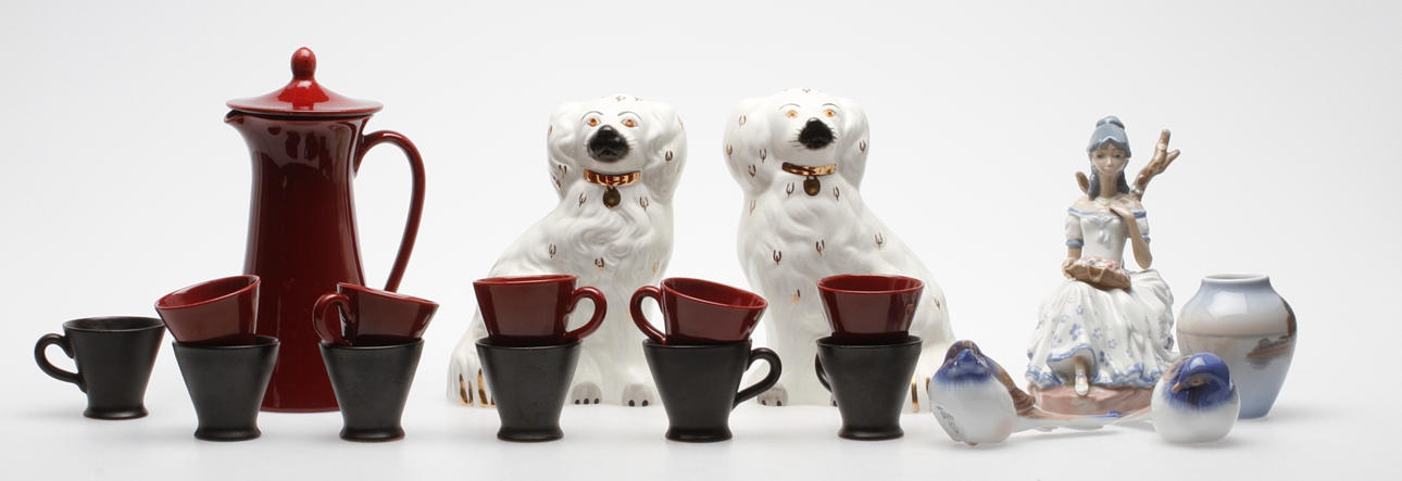 KERAMIKFÖREMÅL, 17 delar, bl.a. Beswick, Höganäs med mera.