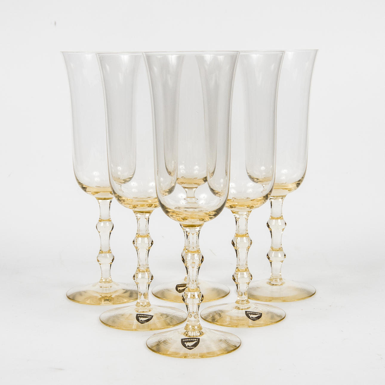 CHAMPAGNEGLAS, 6 stycken, "Salut", Simon Gate, Orrefors.