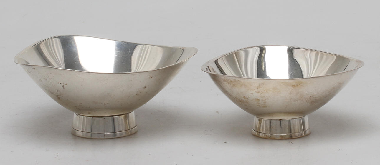 SKÅLAR, 2 st, sterlingsilver, Gustaf Janson För CG Hallberg 1958.