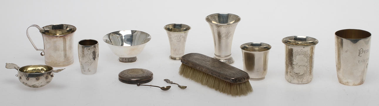 PARTI SILVER, 13 delar, 18 och 1900-tal.