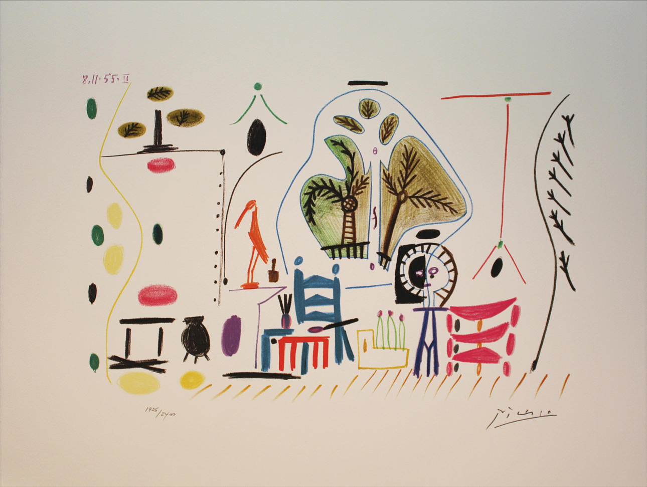 PABLO PICASSO. EFTER. Le Atelier, Californie. Färglitografi. Signerad Picasso och daterad 8.11.55 i trycket. 1925/2000.