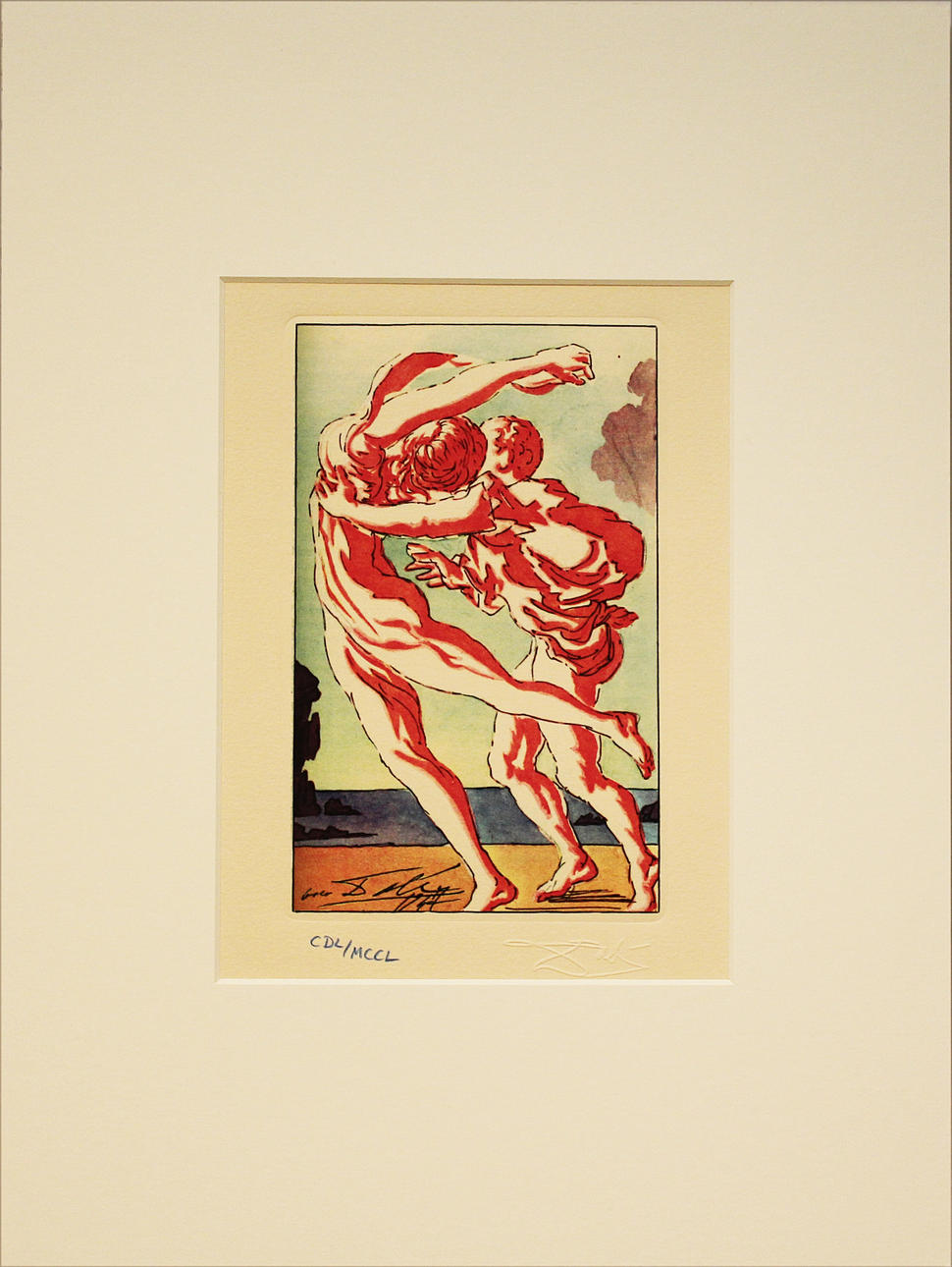 SALVADOR DALI. EFTER. Dansen. Zinketsning. Prägelsignerad Dali i trycket. CDL/MCCL.