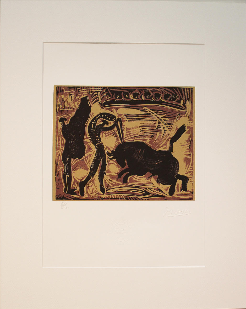 PABLO PICASSO. After. Matador. Graphics. From the series Dessins 1969. Signed Picasso in print. 307/333.
