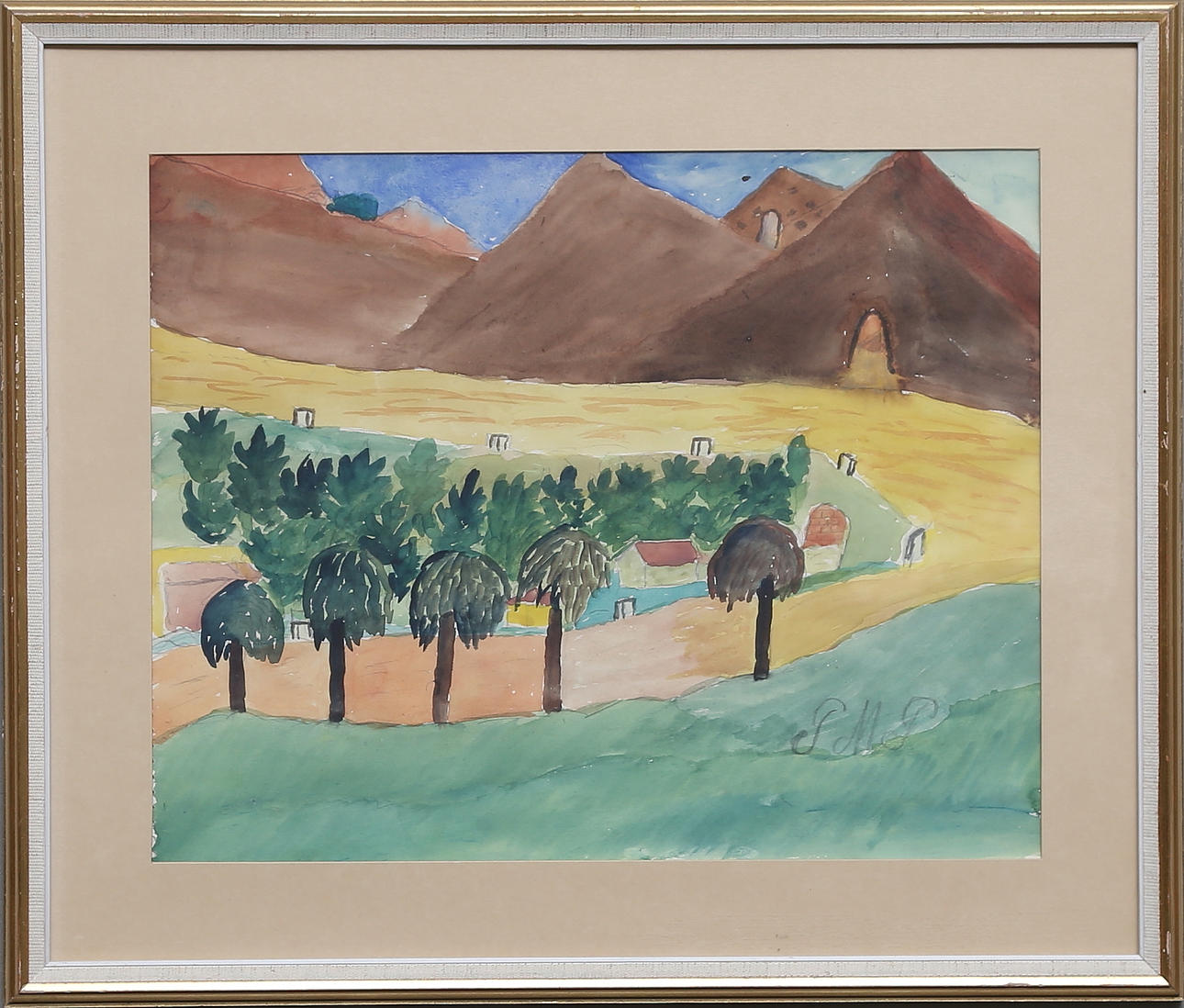 PRIMUS MORTIMER PETTERSSON. Akvarell, signerad PMP.