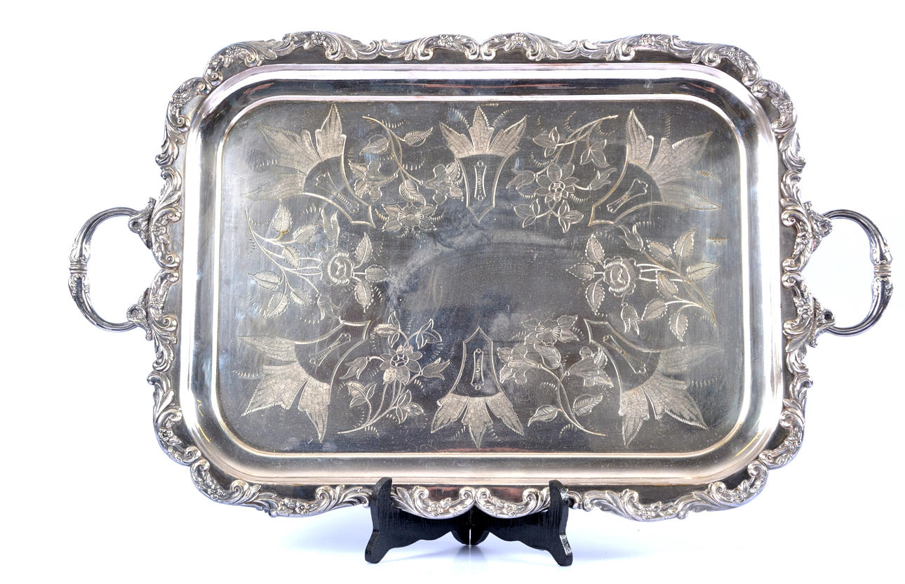 BRICKA, nysilver, 1900-tal.