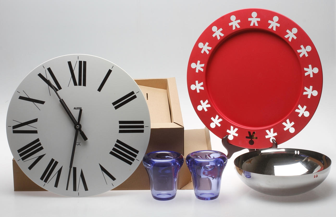 DESIGNFÖREMÅL, 5 delar, Alessi, Italien.