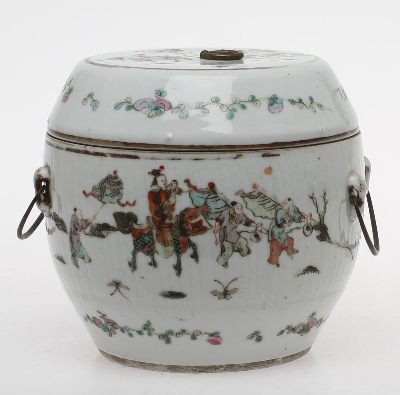 BURK, med lock, porslin, Kina.