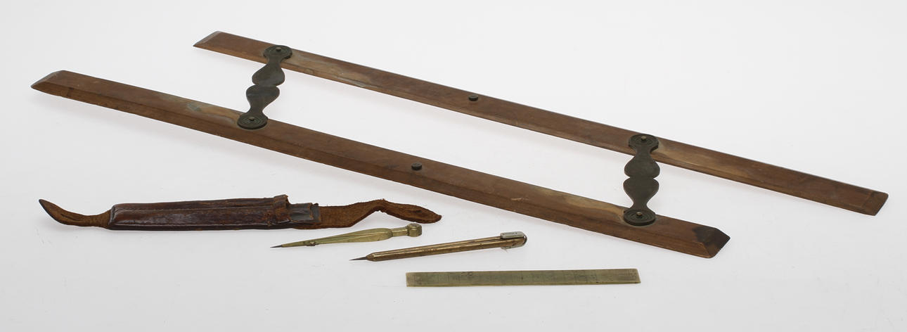 NAVIGATIONSINSTRUMENT, 4 delar, 1800-tal.