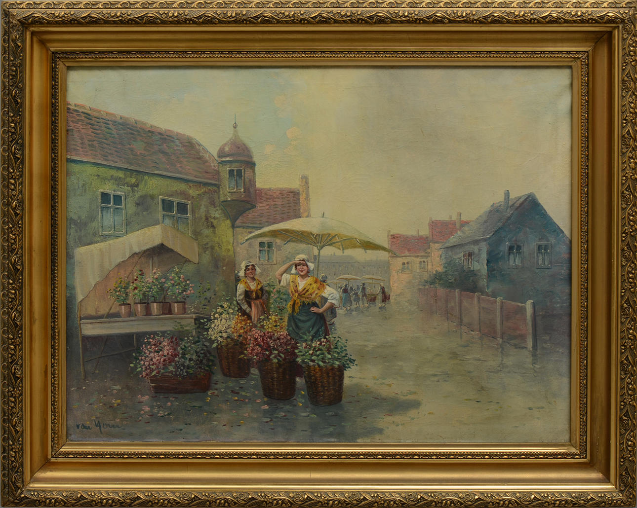 OKÄND KONSTNÄR. Olja på duk, bär signatur, sannolikt Holland.