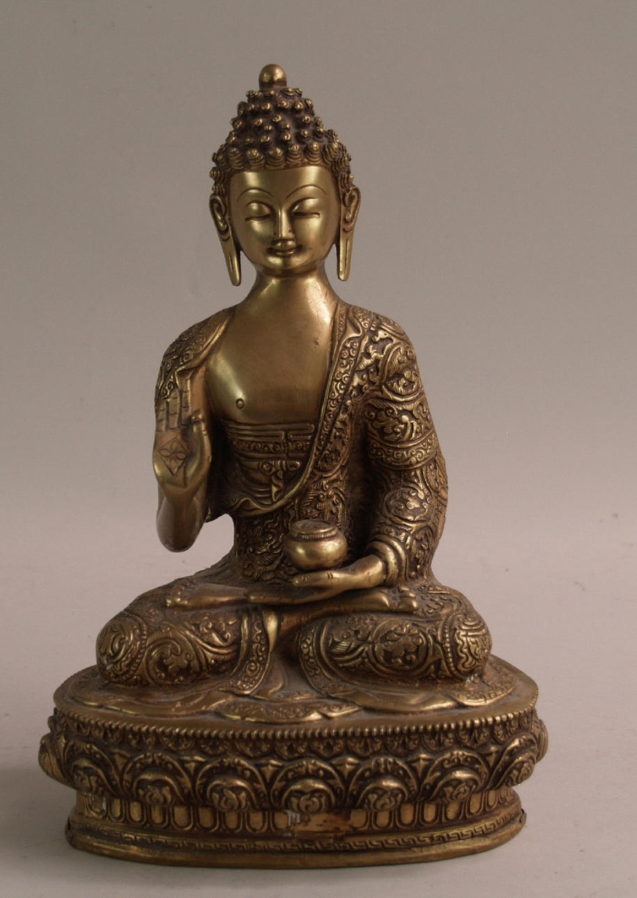 GROSSE FIGUR DES BUDDHA SHAKYAMUNI, Tibet/Nepal.