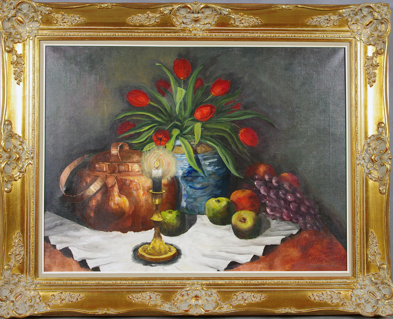 JÖRGEN BILLE. stilleben, olja på duk.