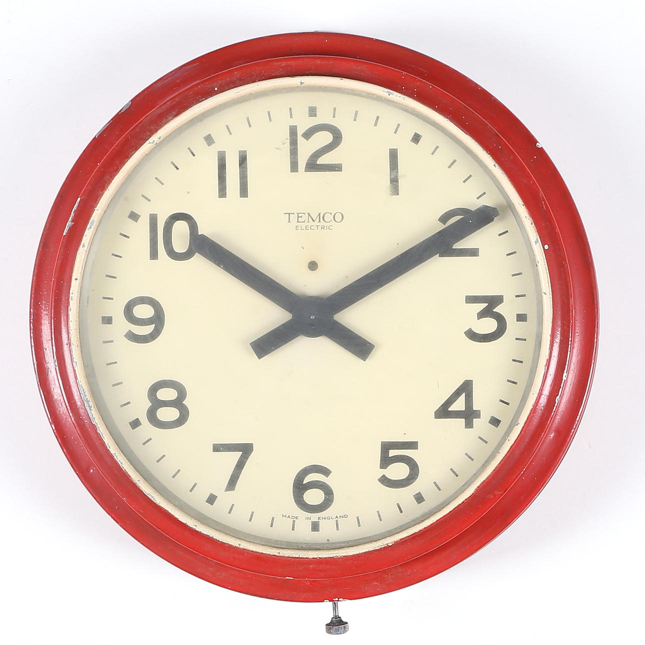 WALL CLOCK, metal, Temco Electric, 1950s.