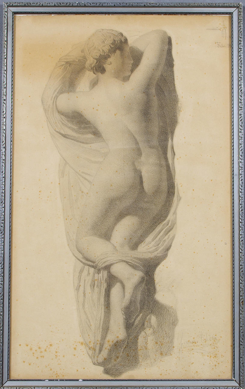 SEVERIN NILSSON. kvinnostudier, teckning.