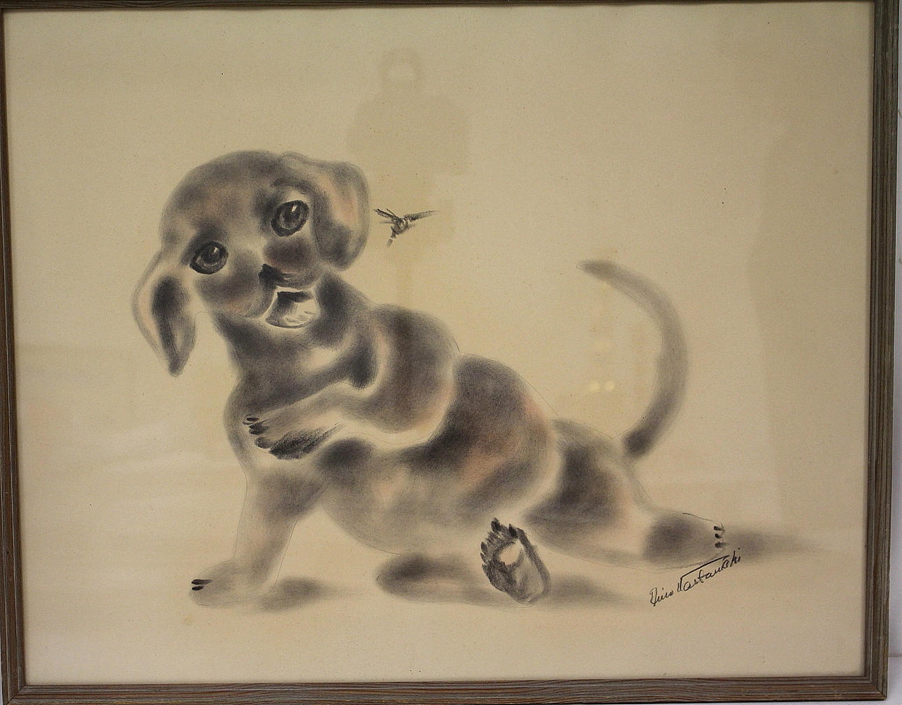 AINO VASTAMÄKI. Tegning, Hund, tegn.