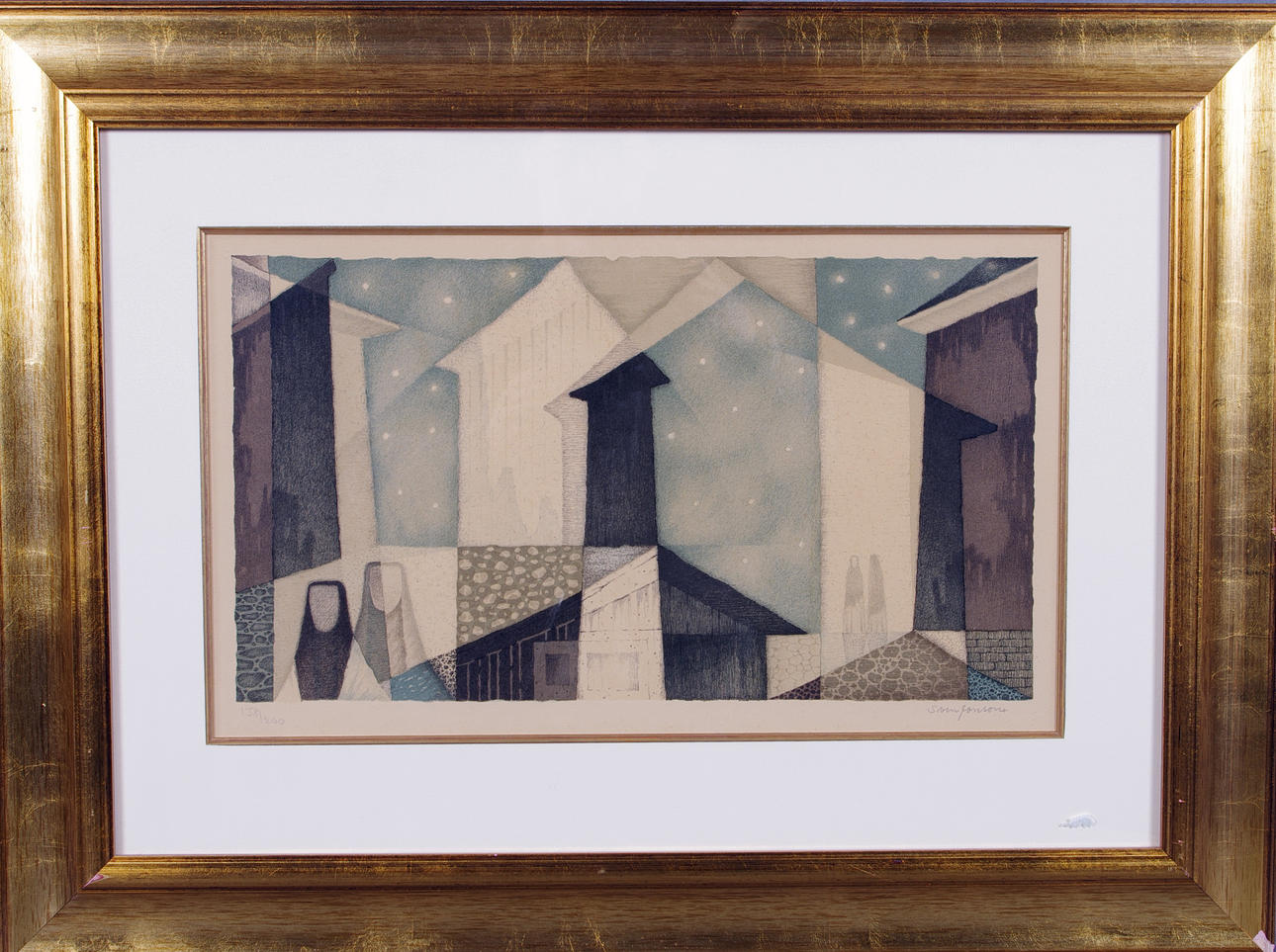 SVEN JONSON. kubistisk komposition, färglitigrafi.