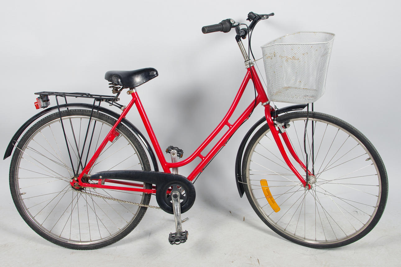 DAMCYKEL, rödmålad.