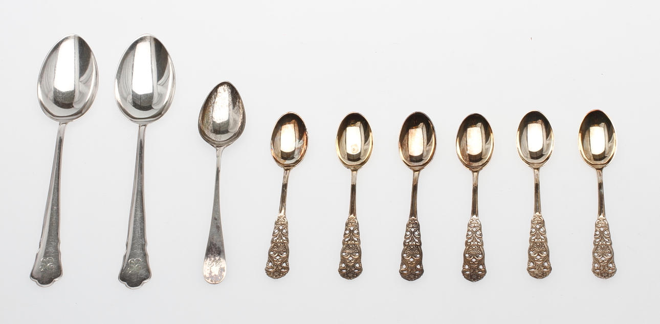 SKEDAR, 9 delar, silver, vikt ca 151 gram.