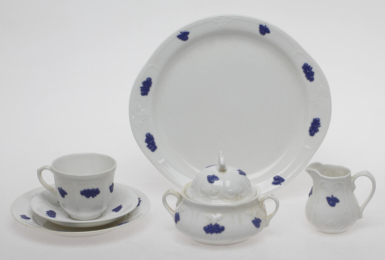 KAFFESERVIS, 20 delar, porslin, "Blå blom", Gustavsberg.