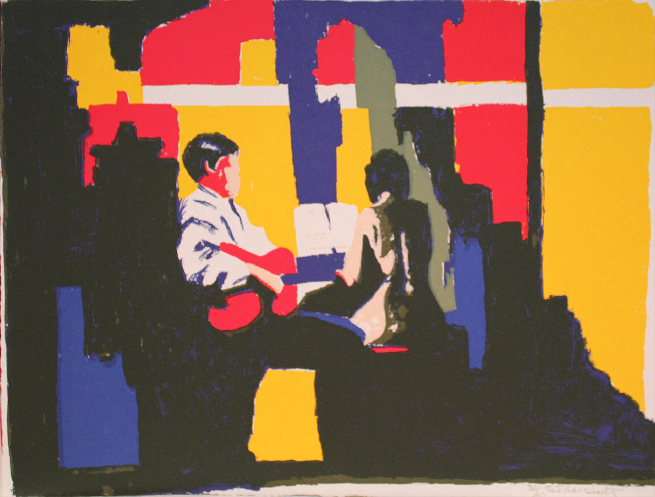 BJÖRN SÖDERSTEDT. Musiker. Färgserigrafi (2). Signerade Söderstedt. 30/70, 38/70.