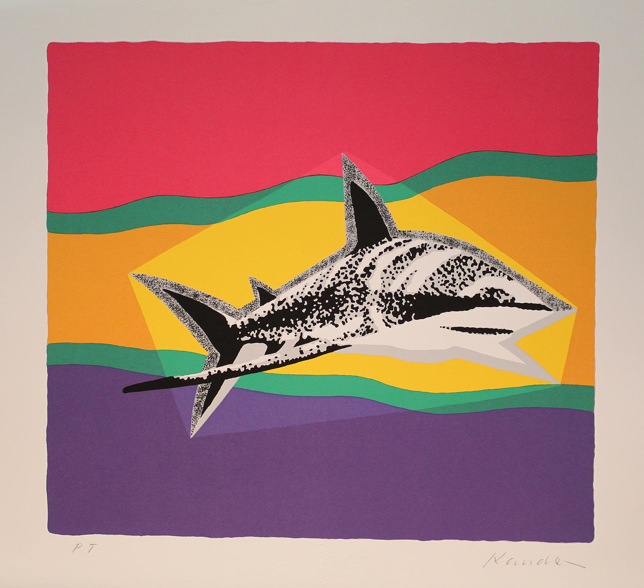 LEIF KANDER. Hajen. Color serigraphy. Signed Kander. PT.