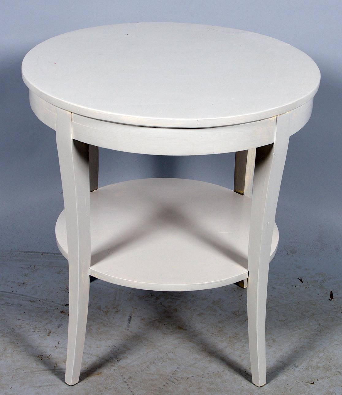 BORD MED HYLLA, vitmålat.