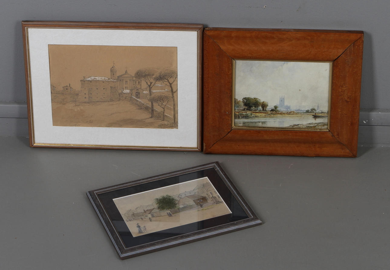 OKÄNDA KONSTNÄRER. 3 st, varav 2 st akvareller samt en blandteknik.