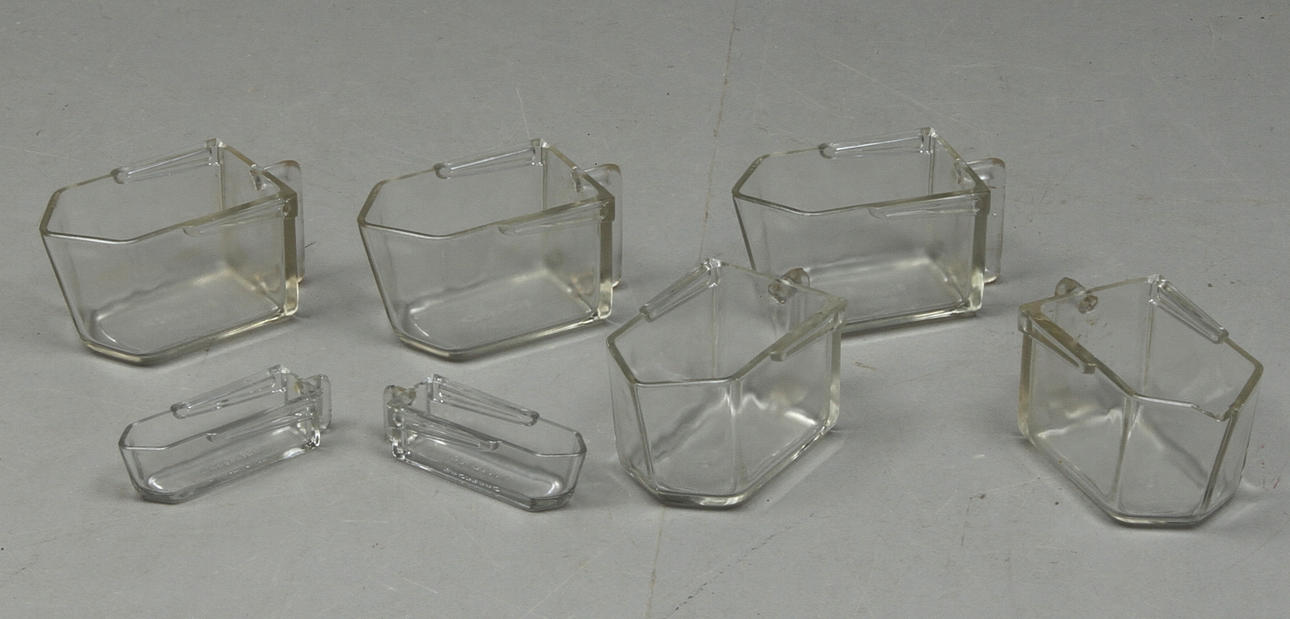 SPECERIBURKAR, 7 st, glas, Orrefors, 1900-tal.