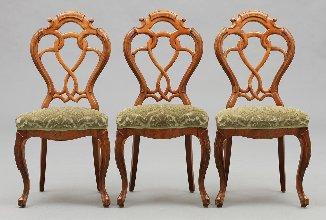 SALONGSMÖBEL, 5 delar, rokokostil, 1900-tal.