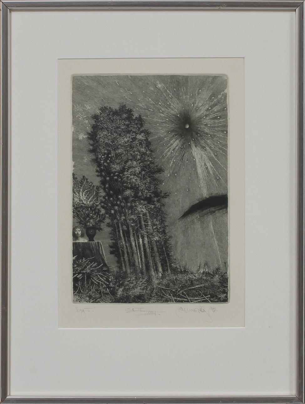 ALBIN BRUNOVSKY. copper engraving, sign.