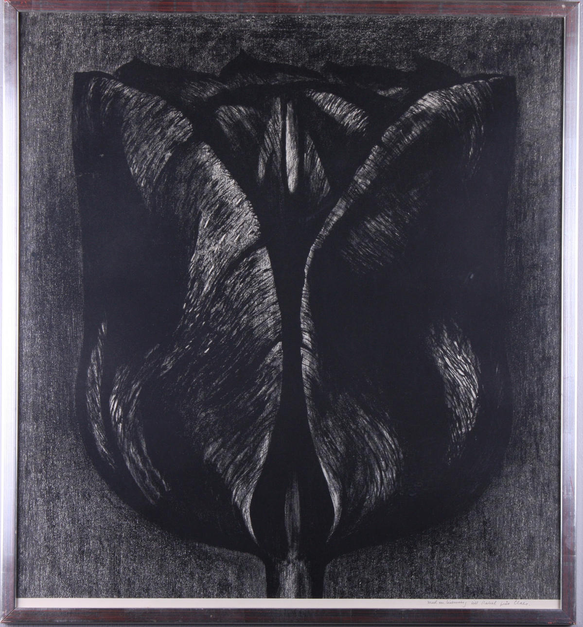 CLAES BÄCKSTRÖM. sort tulipan, signeret med dedikation.