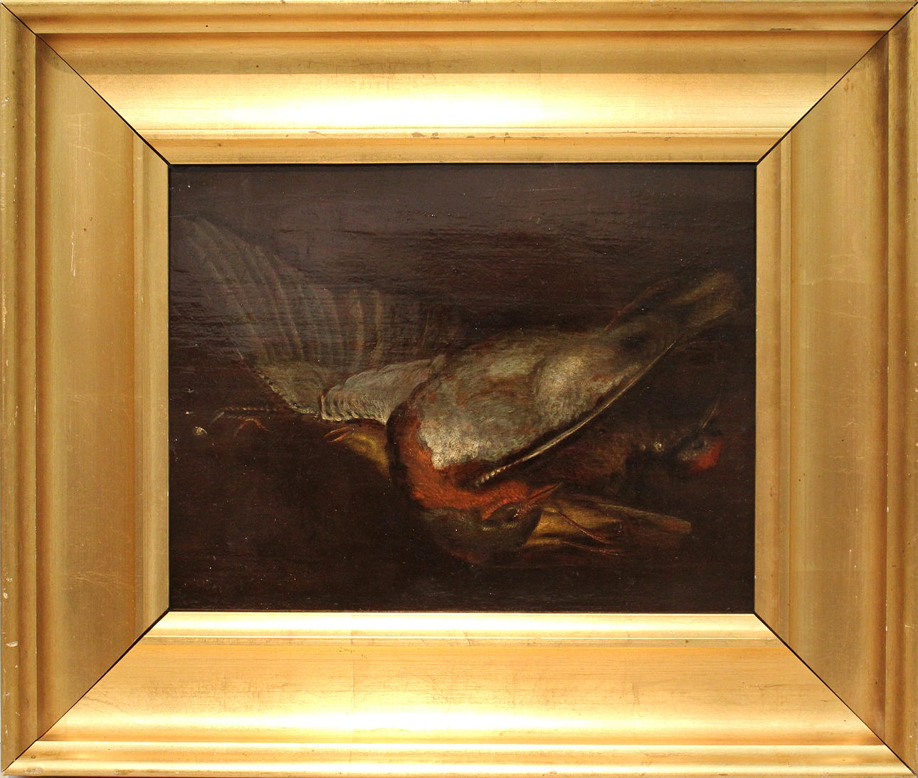 OKÄND KONSTNÄR. Stilleben med änder. 1700-tal. Olja träpannå. Osignerad.