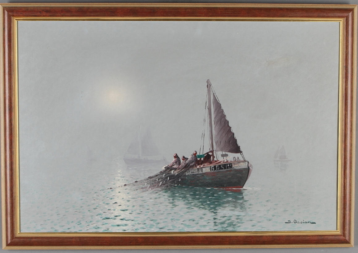 JOHAN OSSIAN ANDERSSON. Marinmotiv, olja på duk, signerad.